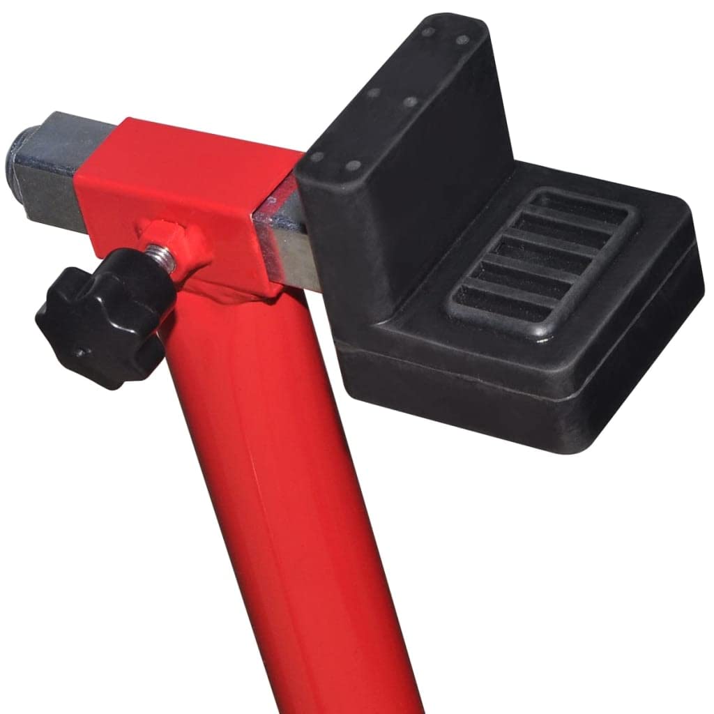 vidaXL Caballete Modelo Trasero para Moto Rojo Material Acero Acabado Pintado
