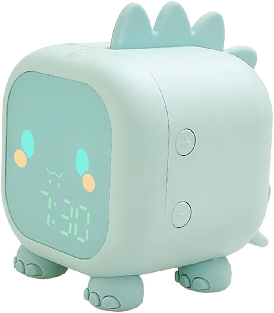 Digital LED Electronic Alarm Clock with Snooze and Mute Function Voice-Controlled Sleep Table Clock for Bedroom Decor Green English Version