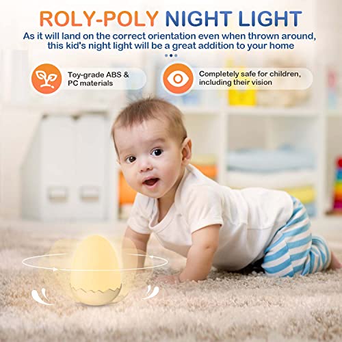 Jsknb Baby Night Light, Egg Nursery Night Light With Touch Control & 8 Color Changing, Portable Dimmable Small Kids Night Light For Bedroom, Soft Warm Light For Breastfeeding, Up To 100 Hours #TOP1