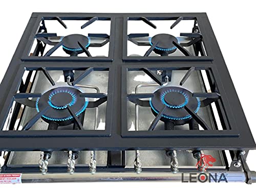 Fogão Industrial 4 Bocas P5 Baixa Pressão Forno Tampa Vidro