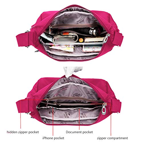 Image of NOTAG Crossbody Bag for Women Waterproof Shoulder Bag Messenger Bag Casual Nylon Purse Handbag