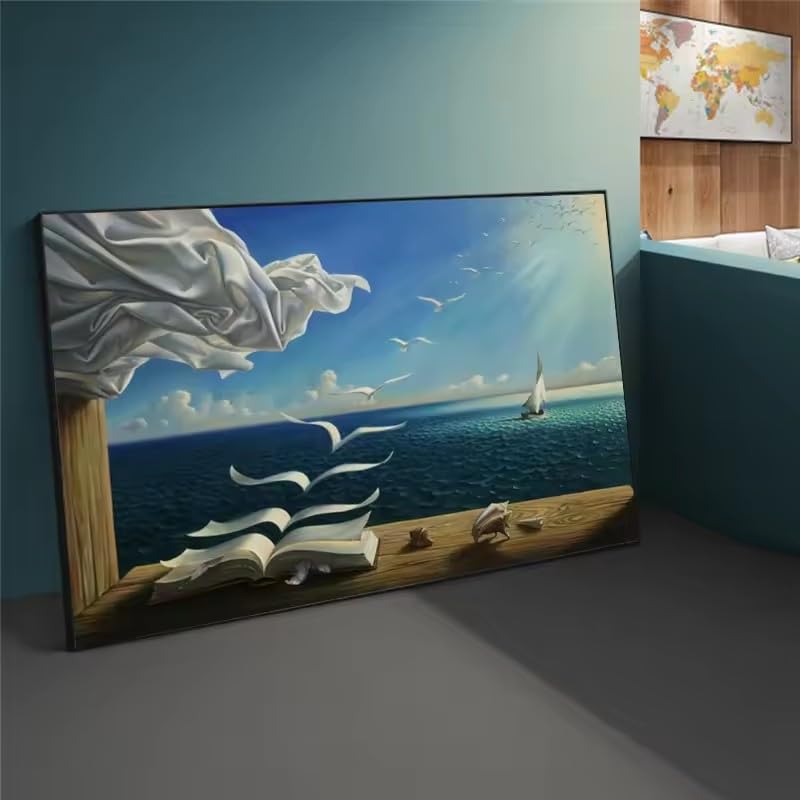 Cuadros de veleros que inspiran paz en tu hogar, lienzo marino con olas de 30x45cm