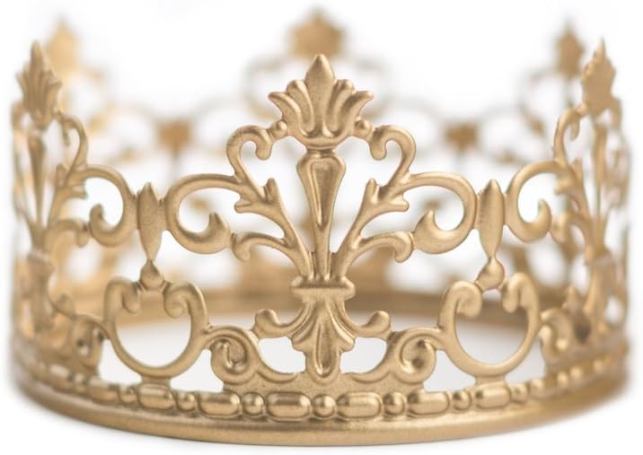 Gold Crown Cake Topper, Vintage Crown, Small Gold Wedding Cake Top, Princess Cake, The Queen of Crowns