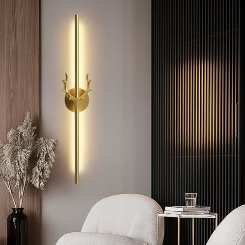 Image of Groeien Modern LED Long Wall Sconce Gold Wall Light for Bedroom Living Room Corridor Lighting Fixtures Wall Mount (DEER-23.5 INCH, 1, Count)