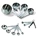 TableCraft Bakers Dozen Measuring Set Includes Measuring Spoons, Measuring Cups and Spice Spoons Silver