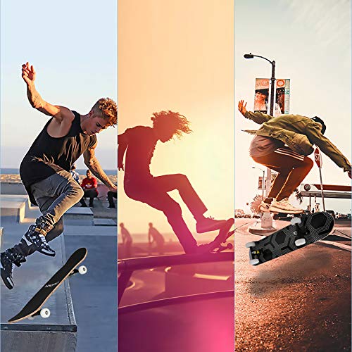 Scientoy Skateboard, Beginner Skateboards, 31" x 8" Complete Pro Skateboard with Repair Kit for Kids/Boys/Girls/Youth/Adults, 9 Layer Canadian Maple Double Kick Skateboard for Outdoors