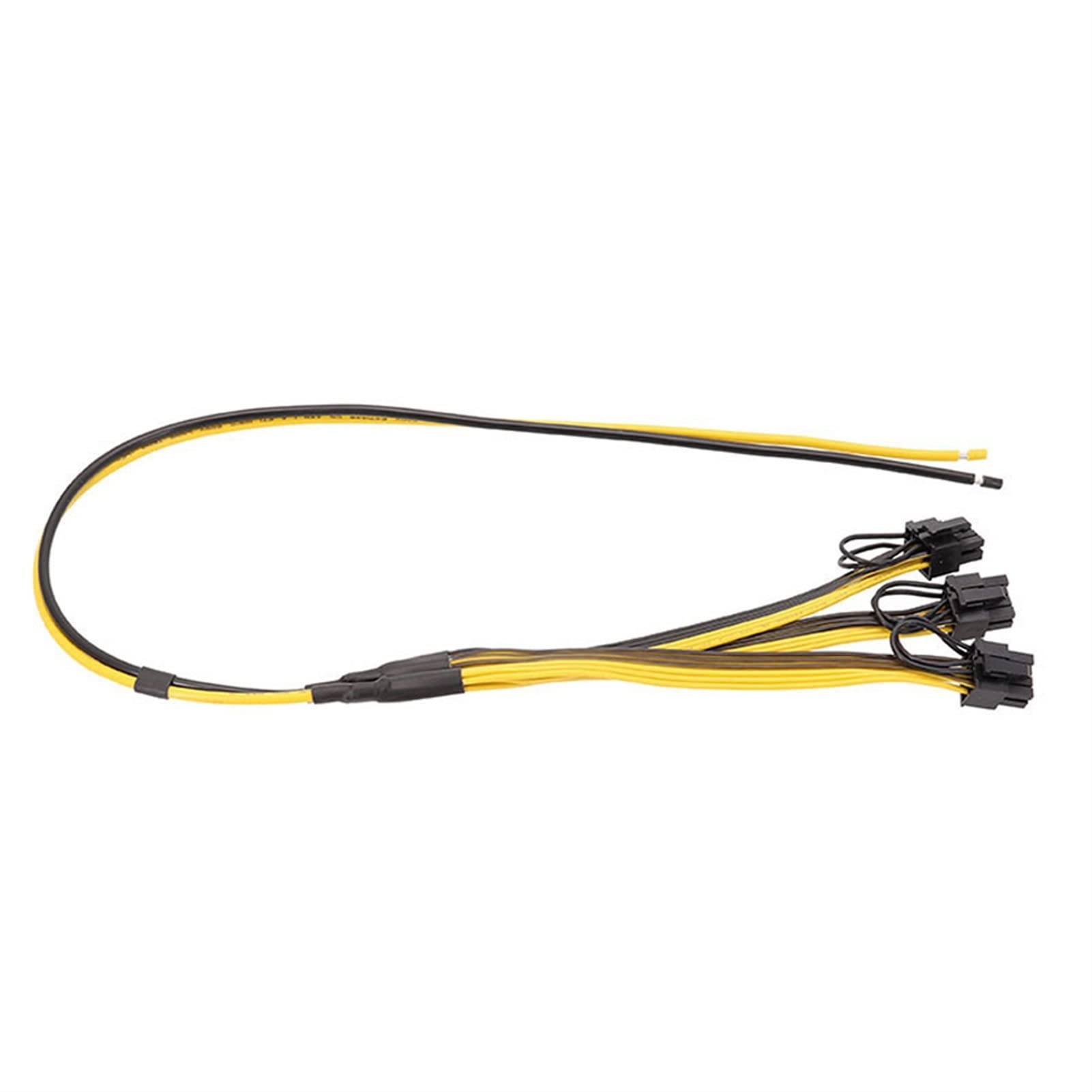 5 cavi di alimentazione splitter da 70 cm, 6+2 8 pin, 12 AWG, 50 cm, linea principale a 3 sub-line 20 cm, 18 AWG, per scheda grafica PSU (70 cm)