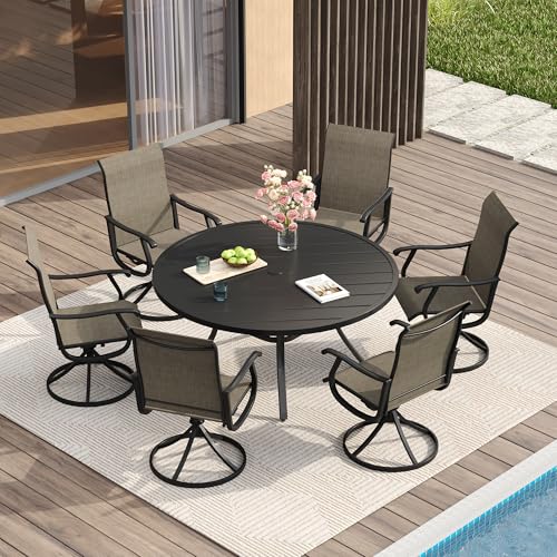 Outdoor Round Dining Sets for 6: Stylish Patio Furniture Ideas for Gatherings 10 VICLLAX Patio Dining Set for 6, 7 Pieces Outdoor Furniture Includes 53
