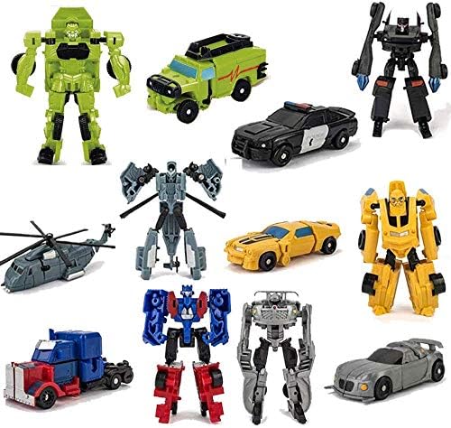HAYUL 6 PCS Car Robot Toys, Mini Action Figure, Deformation Robot for Kids 5~12