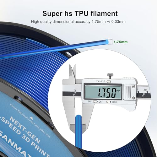 Image of iSANMATE TPU Filament 1.75mm 95A Clear & Clear Blue, 1kg x2 TPU Flexible 3D Printer Filament for FDM 3D Printers,Dimensional Accuracy + /- 0.03mm, 50-100mm /s