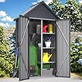 U-MAX Outdoor Storage Cabinet Waterproof, Vertical Tall Outdoor Storage Cabinet with 3 Adjustable Shelves, Double Lockable Doors, Sheds & Outdoor Storage for Patio, Backyard, Garden