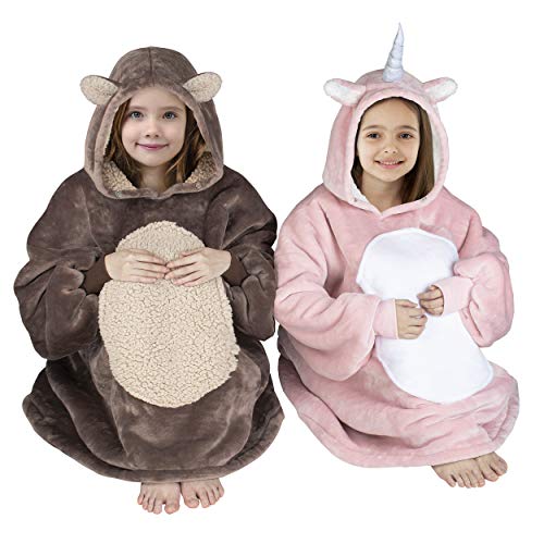 image for Catalonia Unicorn Wearable Hoodie Blanket Sweatshirt, Oversized Comfor