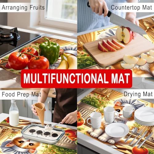 Image of Nuxovilar Chef Cat Stove Cover Diatom Mud 20.47x28.34 In