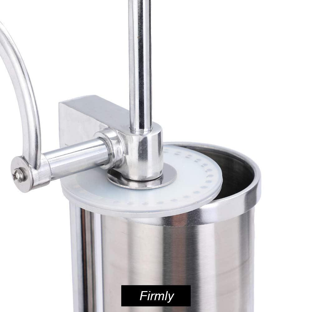 Wurstfüller, Küche Aluminium Manuell Wurstfüllmaschine mit Saugfuß Verpackt 4 Größe Professionelle Wurstfüllrohre für Hausgemachte 8 Stuffing Tubes (2.5LBS/1.5 (Vertical))