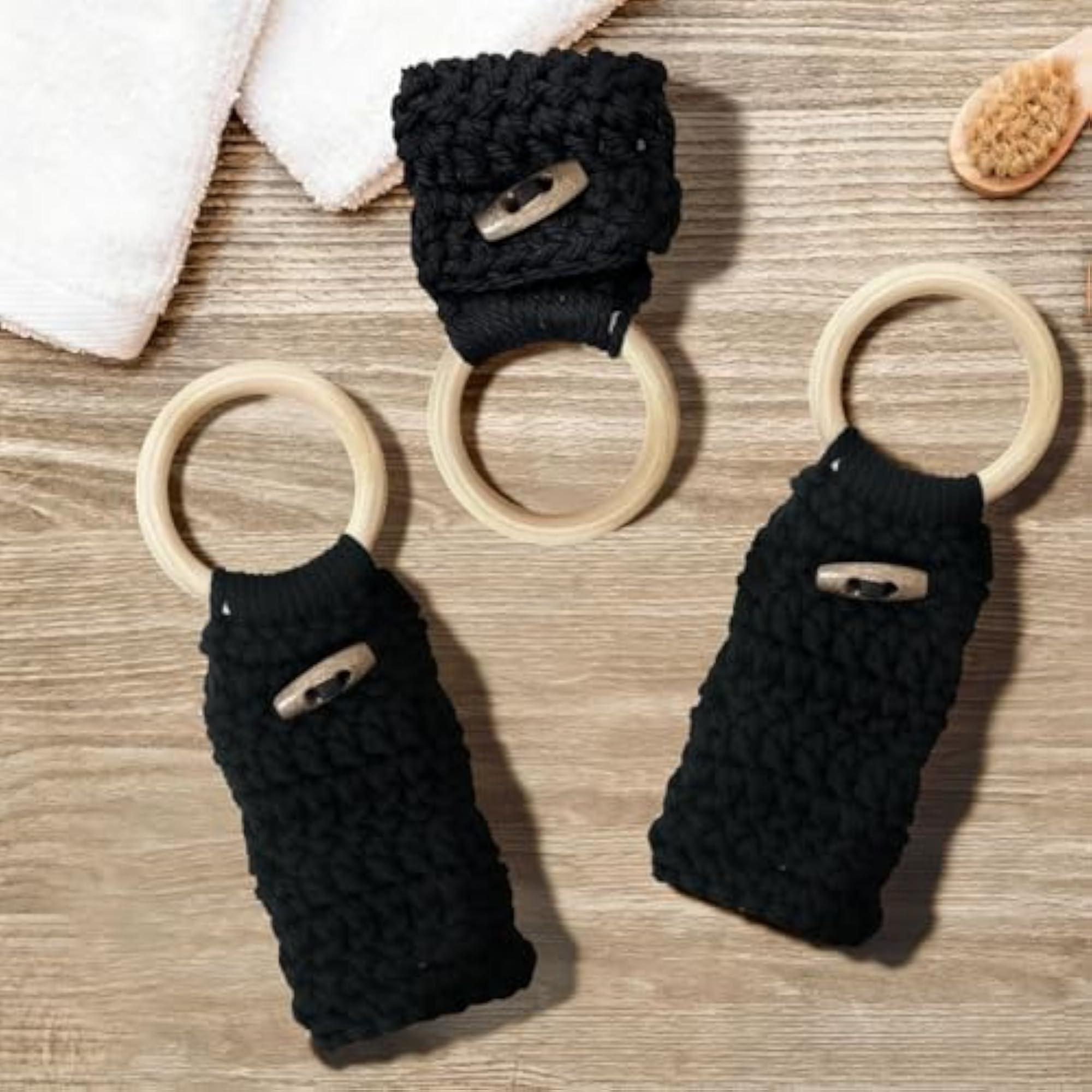 3PCS Macrame Towel Holder Ring Set, Boho Style