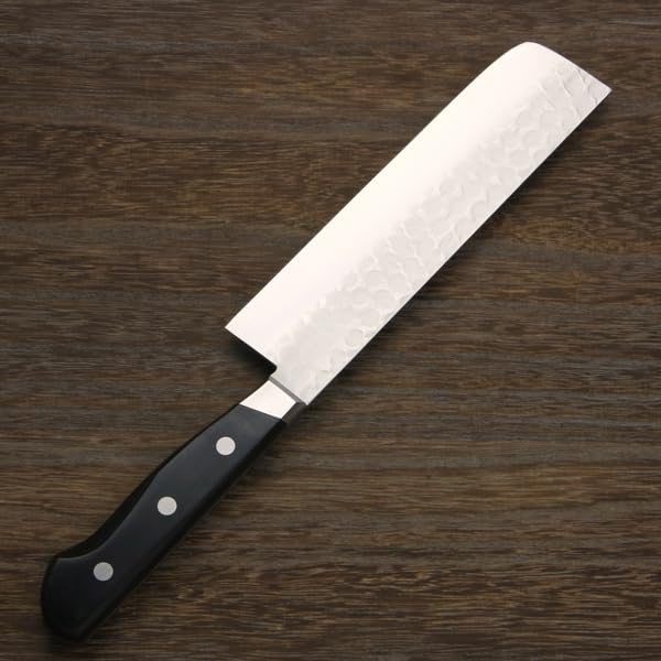 Amazon | 鍛造 割込 青紙鋼 菜切包丁 165mm 梨地槌目 斜め口金
