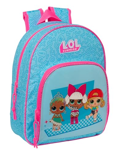 LOL SURPRISE! DIVAS - Mochila Infantil, Ideal para Niños de Diferentes Edades, Cómoda y Versátil, Calidad y Resistencia, 28x10x34 cm, Color Azul