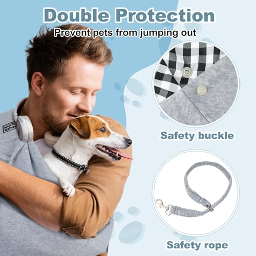 Halinuia Reversibel Kleine Hundetragetasche bis 7KG Angenehm Tragetasche Hund Sicherer mit Karabiner Tragegurt Hunde Umhängetasche für Haustiere für Spaziergänge Aktivitäten im Freien, Grau