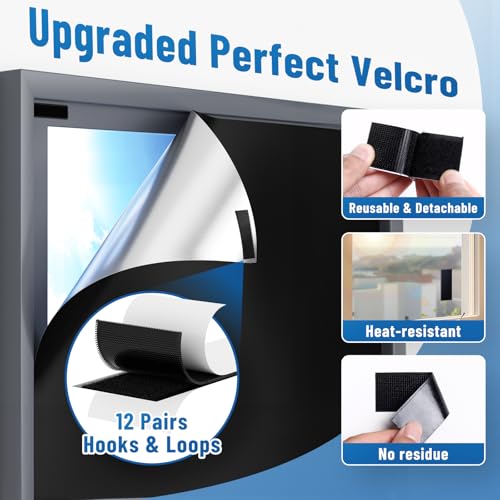 RCHYFEED Blackout Blinds, Window for Bedroom Traceless Removable, 145x200cm Portable Blackout Blinds Stick on Window | Cutting any Size Shape for Nursery Bedroom Travel RV Car - Image 4