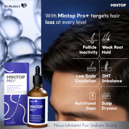 Image of Mintop Pro Plus Hair Regrowth Serum | Fortified with 10 Active Ingredients | Redensyl, Procapil, Biotin & Kopexil | Clinically Proven Hair Fall Control | Nourishes Scalp & Supports Fuller, Thicker Hair