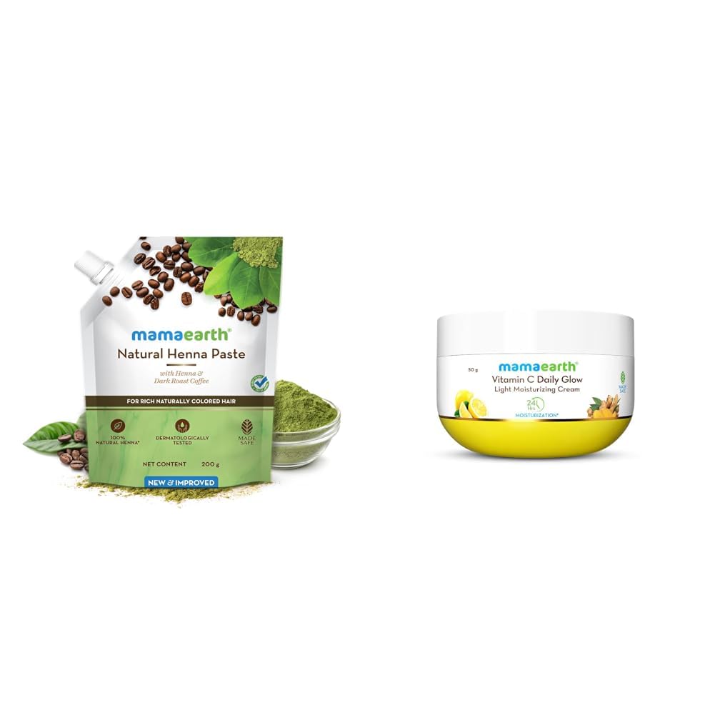 Mamaearth Natural Henna Paste Mamaearth Vitamin C Daily Glow Light Moisturizing Cream with Turmeric Vitamin C for Skin Brightening 50 g-picture-30