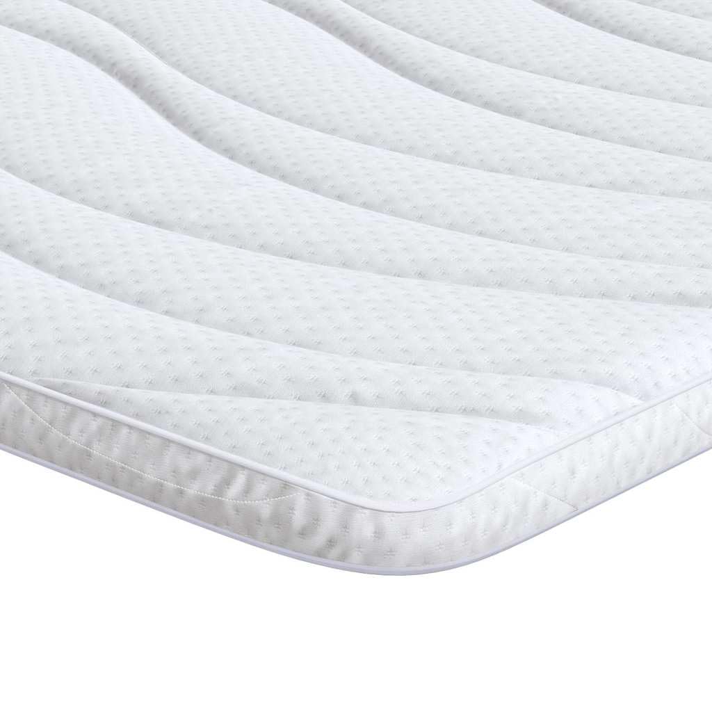 Topper, Latex, Weiß, 140 x 190 cm | Atmungsaktiver Latexschaum, weicher Strickstoff, Pflege feuchtes Tuch, für den Innenbereich