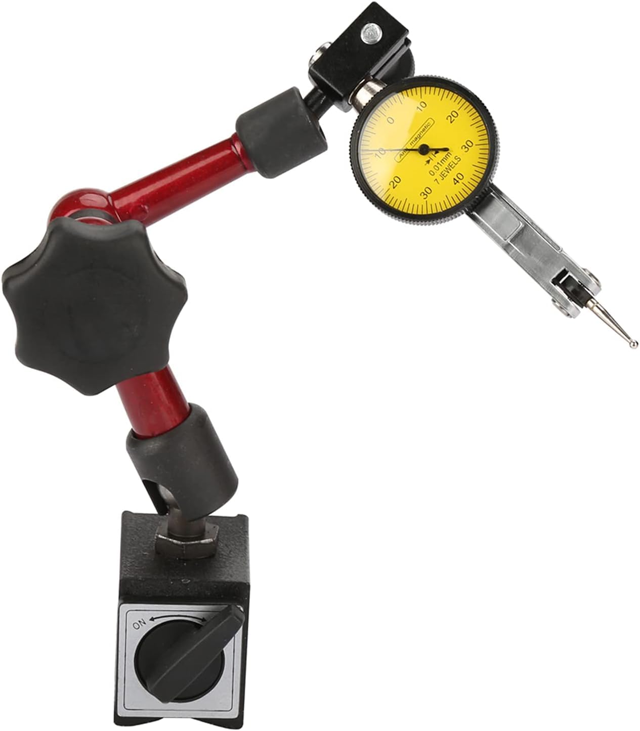 Indicatore a Quadrante con Indicatore di Test a Quadrante Magnetico con Base Magnetica, Supporto per Indicatore Noga Base del Calibro Supporto per Supporto Flessibile Leva