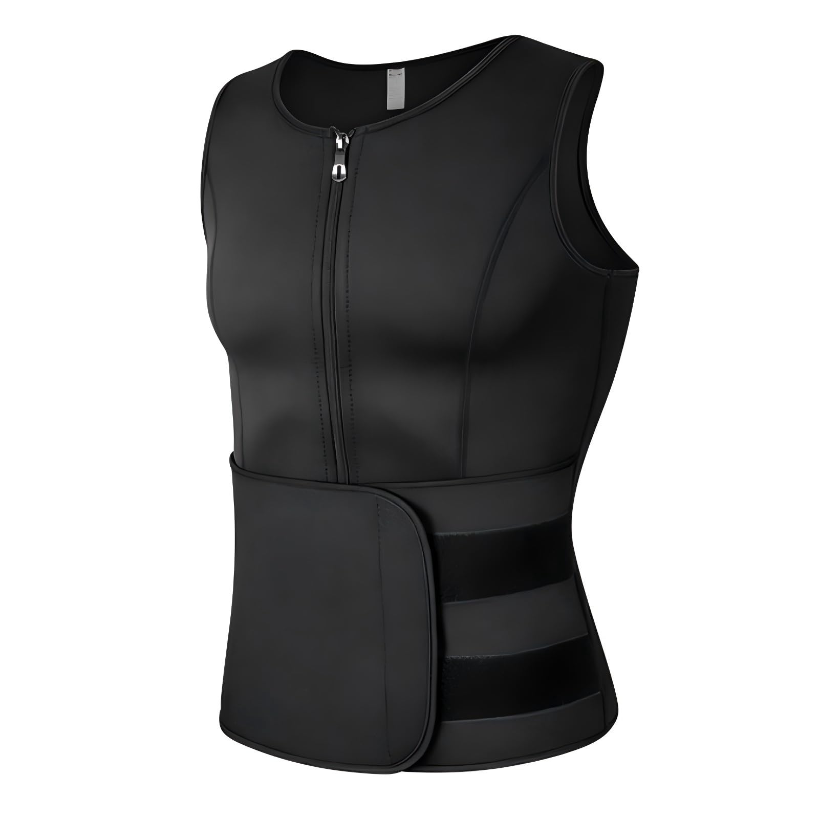 Lengender Men's Black Sweat Vest Sauna Neoprene Slimming Sweat Belt Fitenes Sport Tank Top, L