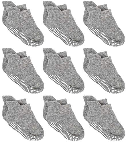 Zaples Baby Non Slip Grip Ankle Socks with Non Skid Soles for Infants