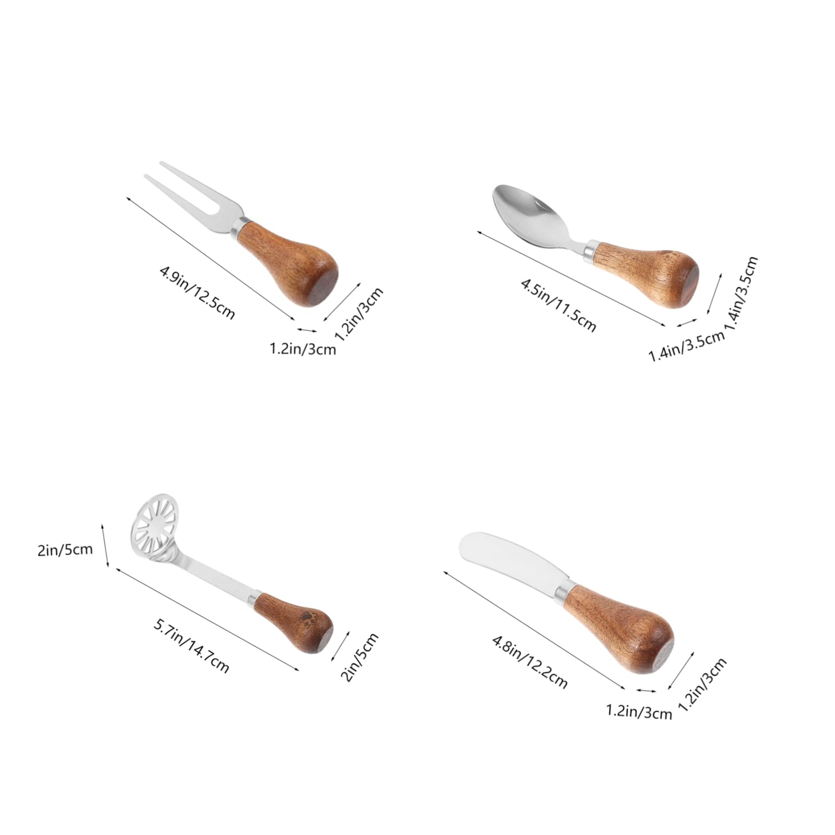 UTHCLO Multi-function Cheese Knife Set 4pcs Cheese Fork Butter Spatula Slicer Spreader Perfect for Kitchen