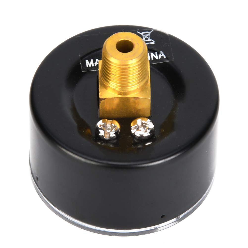lyrlody Manómetro de Conexión Trasera, Manómetro de Montaje Posterior, de Entrada Inferior 1/8 BSPT Doble Escala Números Claros Carcasa Metálica [Brand] con Cubierta de Dial (0-100 psi, 0-7 bares)