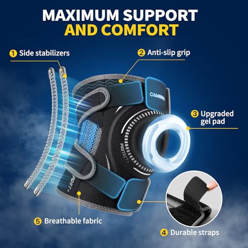 Image of CAMBIVO Knee Brace with Stabilizers, Gel Pad & Open Patella for Men & Women
