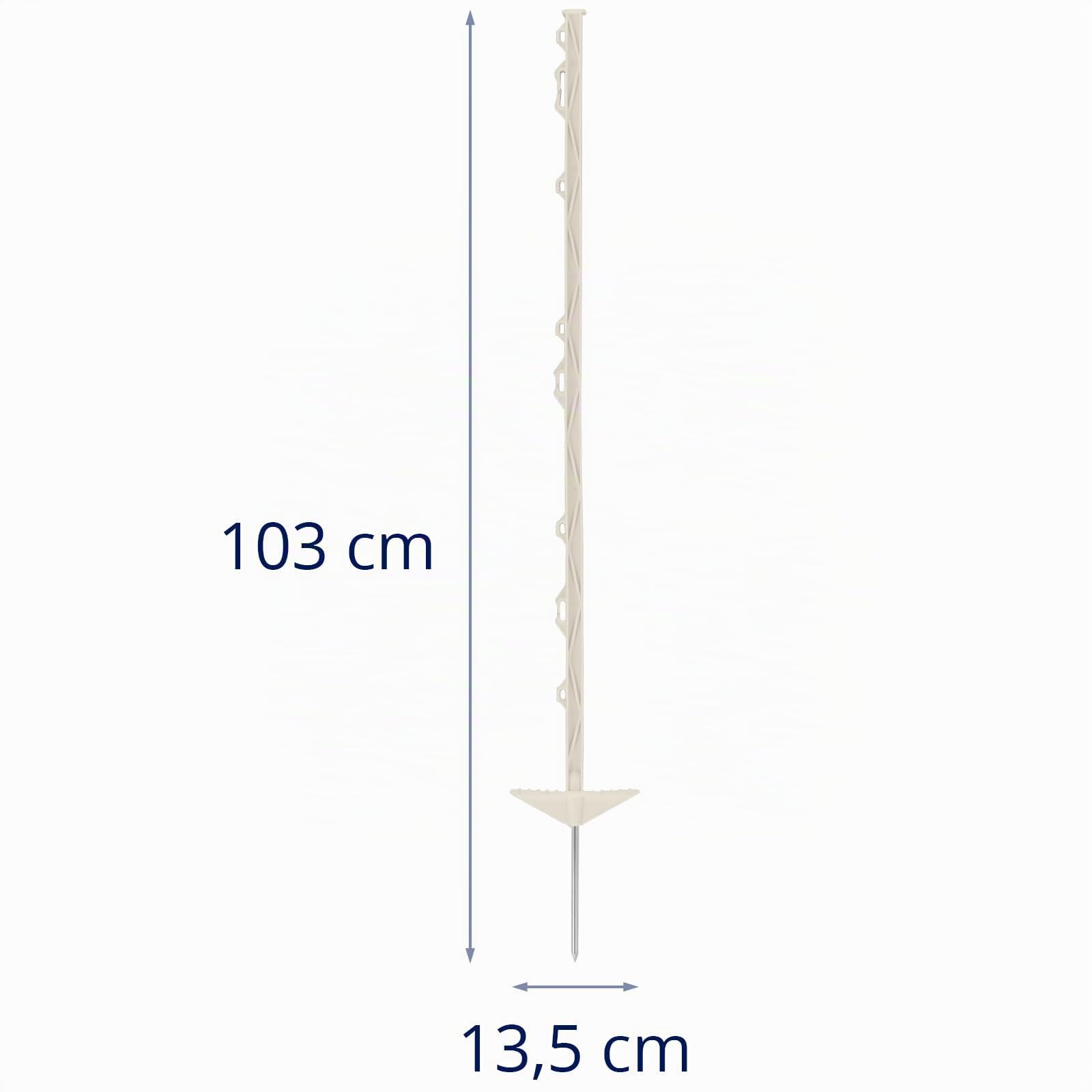Wiesenfield Paletti per recinzione pascoli 104 cm Bianco 40 pezzi Paletti per pascoli Paletto per recinzione Paletto per recinti in plastica
