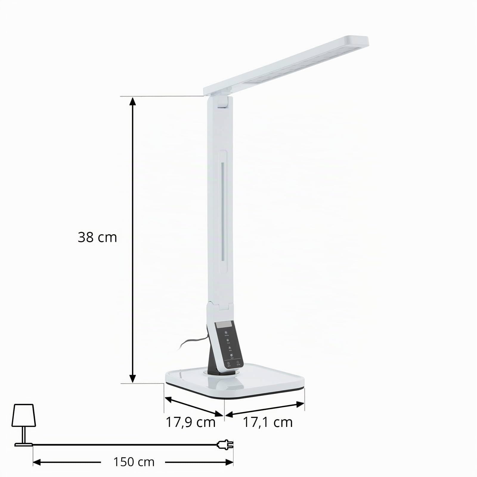 LED Lámpara de mesa 'Eleni'con dimmer táctil (Moderno) en Blanco hecho de Plástico (1 llama,) de Lindby | lámpara de mesa LED
