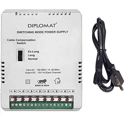 Image of Elove 8 Channel SMPS for CCTV Power Supply Adapter for up to 8 CCTV Cameras 12v SMPS with Multi Port for CCTV Security Bullet & Dome Camera Indoor or Outdoor Security Surveillance Cameras