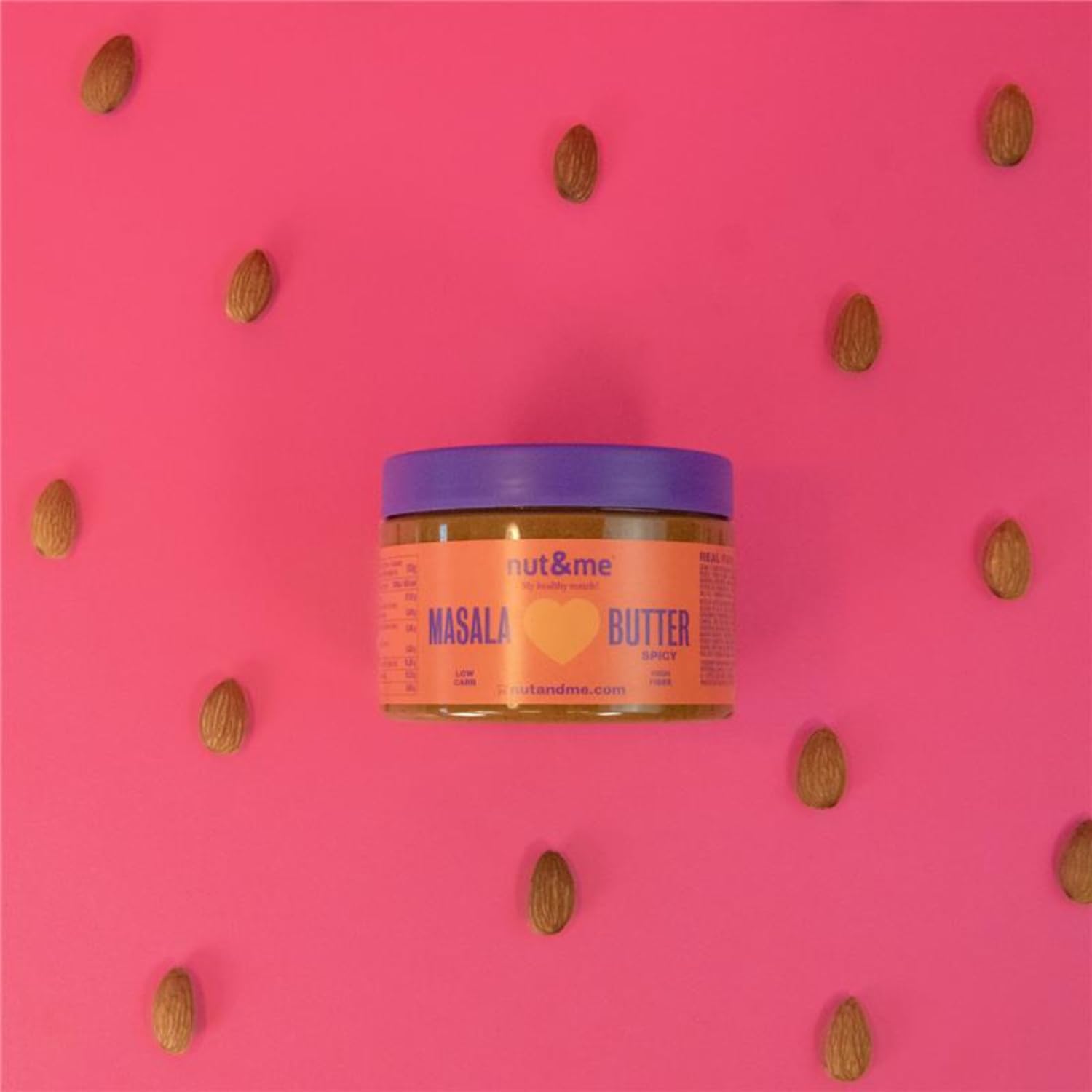 Crema Masala Spicy 1 kg nut&me | Ligeramente Picante | 65% Almendras | 100% Natural | Cúrcuma, Comino y Cilantro | Pack 4 x 250 gr
