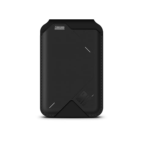Aulumu G02 V2 Magnetic Wallet &Stand, Compatible with MagSafe, Adjustable Stand, Open ID Window, Magnetic Phone Wallet Stick on for iPhone 16/15/14/13/12 Series Black