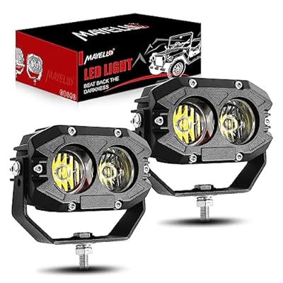 MAYELLO Led Pods 4Inch Led Light Pods 60W White Flood Beam Led Off Road Lights Led Fog Lights 12D Corrugated Lens Pod Lights Compatible with Jeep Wrangler Truck Pickup ATV UTV SUV Motor Car Boat