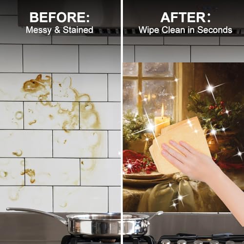 Image of Candle Dining Table Backsplash Peel and Stick, 35.4x23.6 in