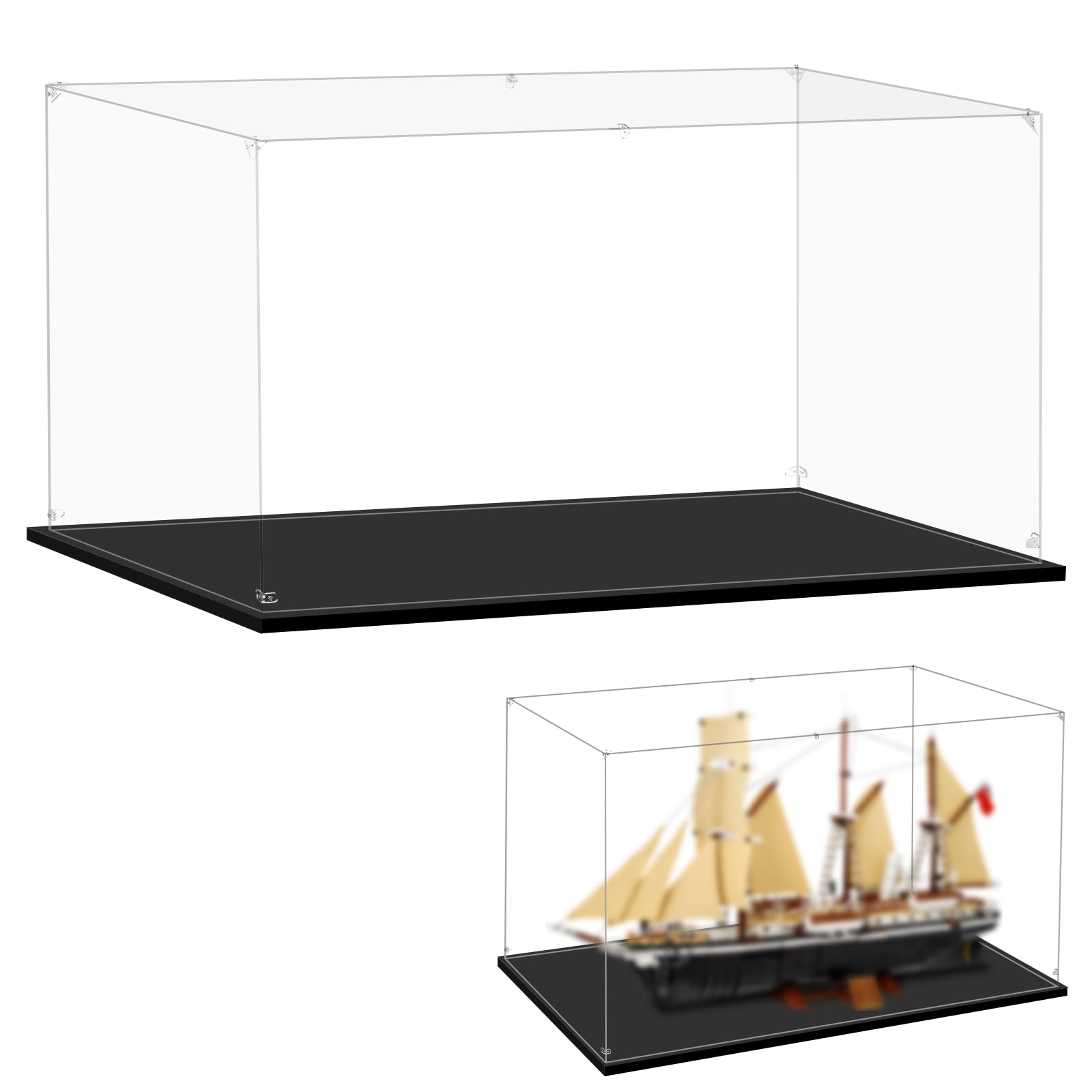 LILIKAKA Display Case for Lego 10335 The Endurance, 33.46x11.81x19.68inches (85x30x50cm), Protect Your Collectibles from Dust with a Clear Showcase