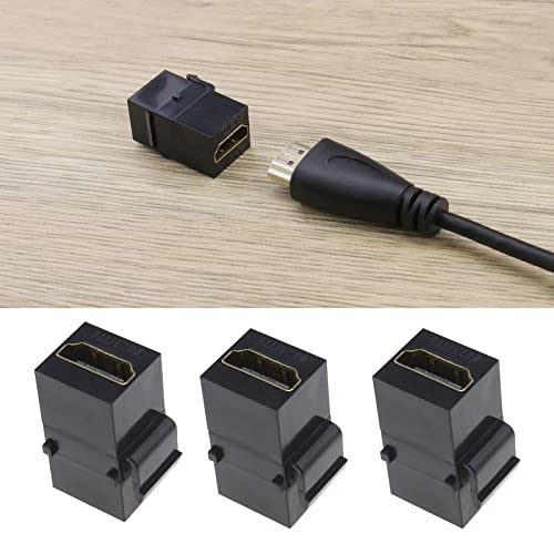 ECSiNG 5PCS HDMI Keystone Coupler Female to Female Jack Insert 3D 4K Coupler Adapter for Blu-Ray Player Streaming Video Player HDTV Projector Computer Black - Image 2