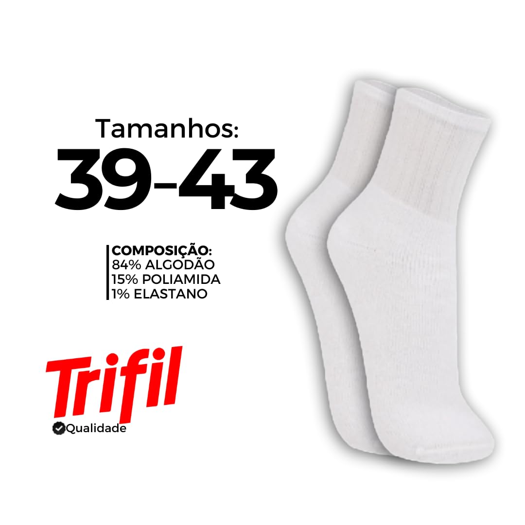 Kit 12 Pares de Meia Cano Médio Trifil Sola Atoalhada Algodão Masculino Adulto em promoção! Veja a oferta e mais achadinhos de Moda íntima 7 Hoje é o melhor dia para comprar Kit 12 Pares de Meia Cano Médio Trifil Sola Atoalhada Algodão Masculino Adulto com aquele preço maroto! Promoção! Aproveite a oferta! 7