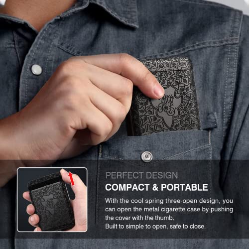 Image of Peaky Blinders Cigarette Case Retro Metal Portable 16 Cigarettes Box - Black