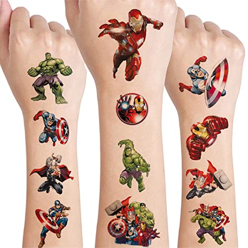 12 Blätter Kinder Tattoos zum Aufkleben - Wasserdichte Kindertattoos Tattoo Mitgebsel Kindergeburtstag Geschenk Mädchen Junge Kinder Party Deko Cover