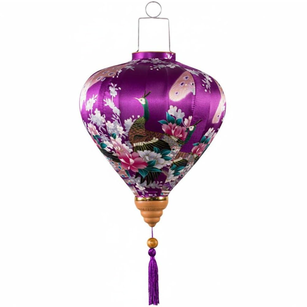Ppmter Retro Chinese Lantern, Asian Vietnamese Lantern, Vintage Silk Lanterns, Hanging Lanterns for Outdoor Home Wedding Party Decoration