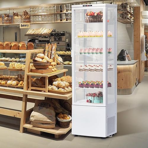 Image of Commercial Refrigerators, Commercial Display Refrigerator with Glass Door, 11.3 Cu. Ft Merchandiser Refrigerator, Fridge with Adjustable Shelves, Led Light, Drink Cooler for Home Restaurant, Black