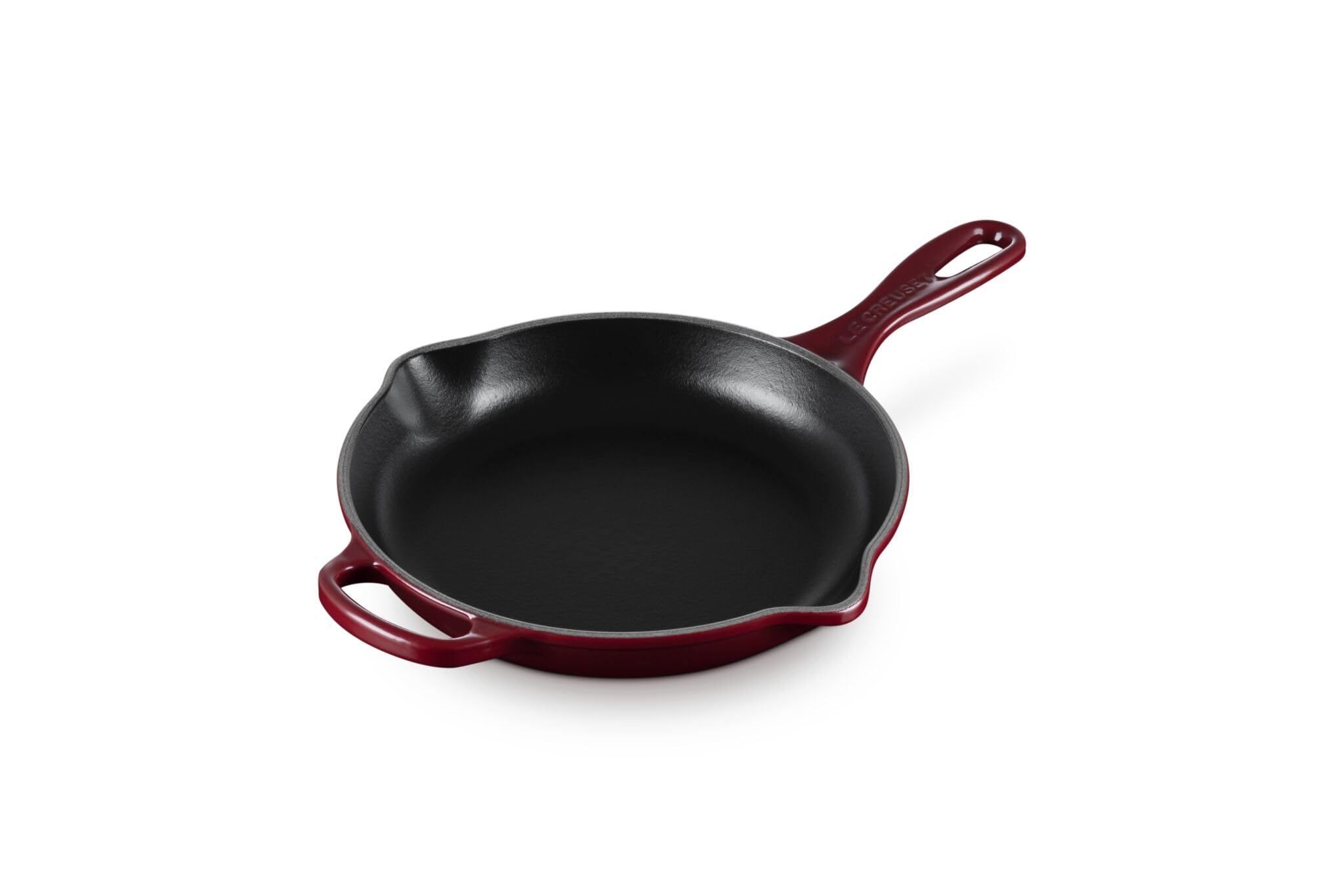LE CREUSET Signature Gusseisen Brat- und Servierpfanne, Rund, Ø 23 cm, Für alle Herdarten inkl; induktion geeignet, 1,93 kg, Garnet, 20182239490422
