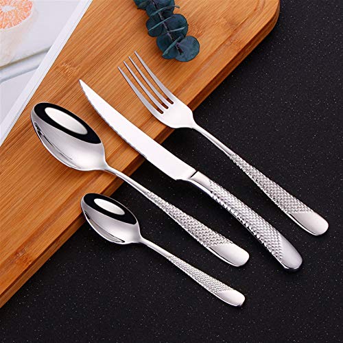 Kekkein 24Pcs Gold Plated Stainless Steel Dinnerware Set Dinner Fork Set Cutlery Set Service For 6 Drop Shipping (Color : Gold For 6) #TOP4
