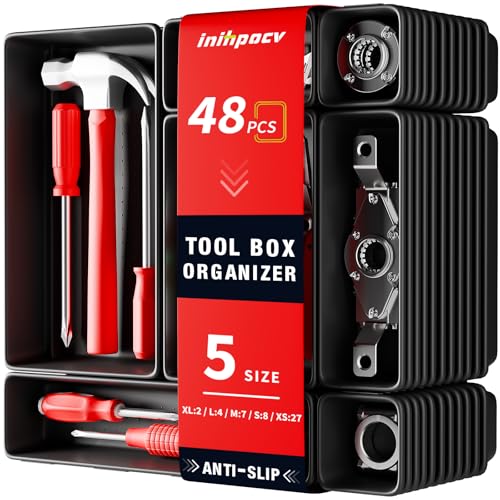 inihpocv 【48PCS & 5 Sizes】 Tool Box Organizer Tray,...