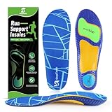 StepTastic High Arch Support Running Insoles with Flexible Cushioning, Orthotic Shoe Inserts for Running Shoes, Shock Absorption, Trim-to-Fit for Men & Women (Blue,M9.5-10.5/W10.5-11.5, 1 Pair)